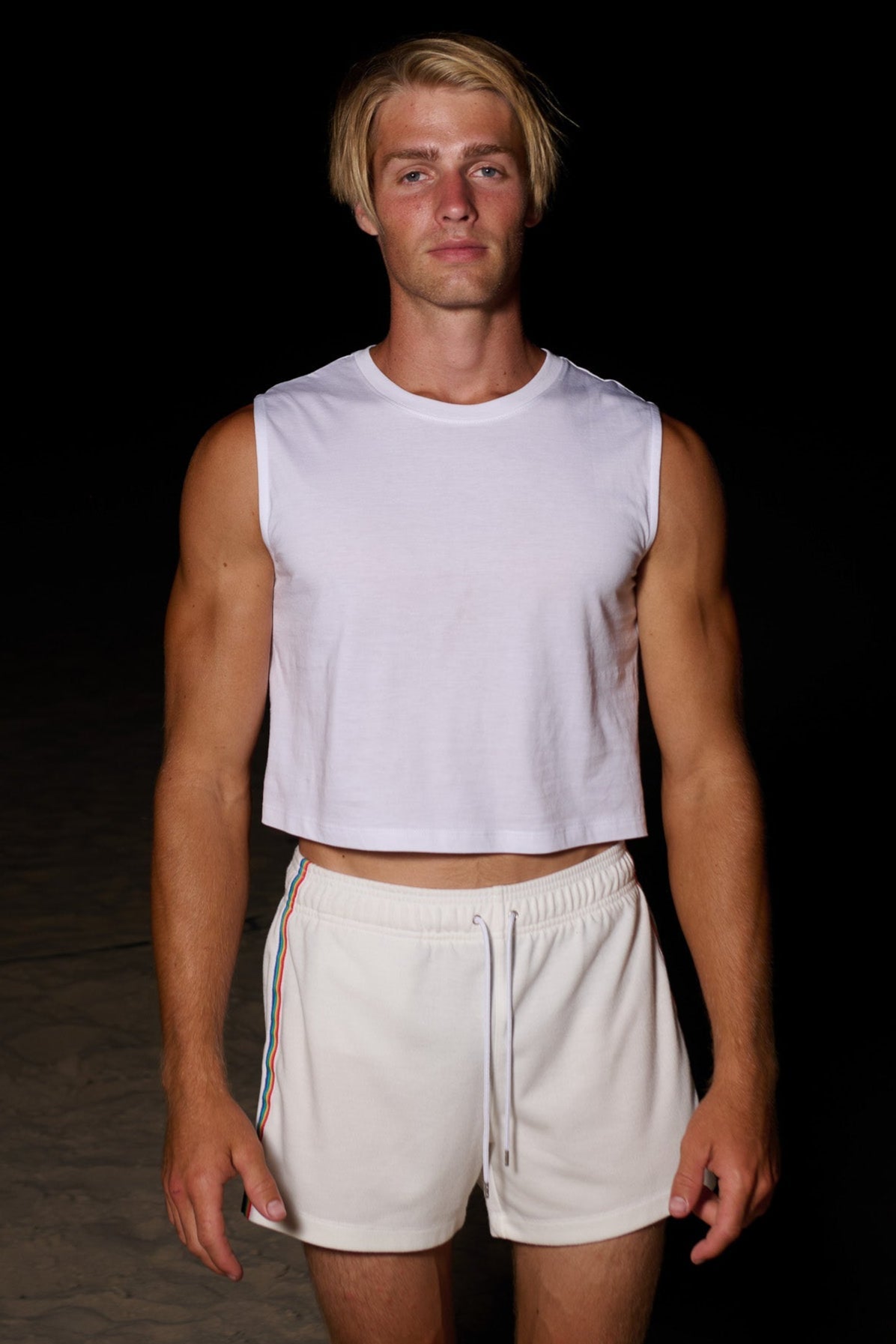 SAMMY Menswear® Midriff Muscle Tank White