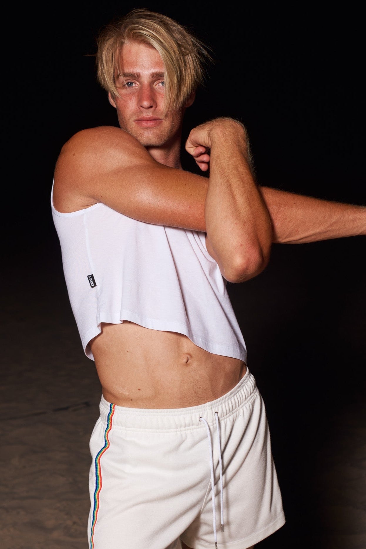 SAMMY Menswear® Midriff Muscle Tank White