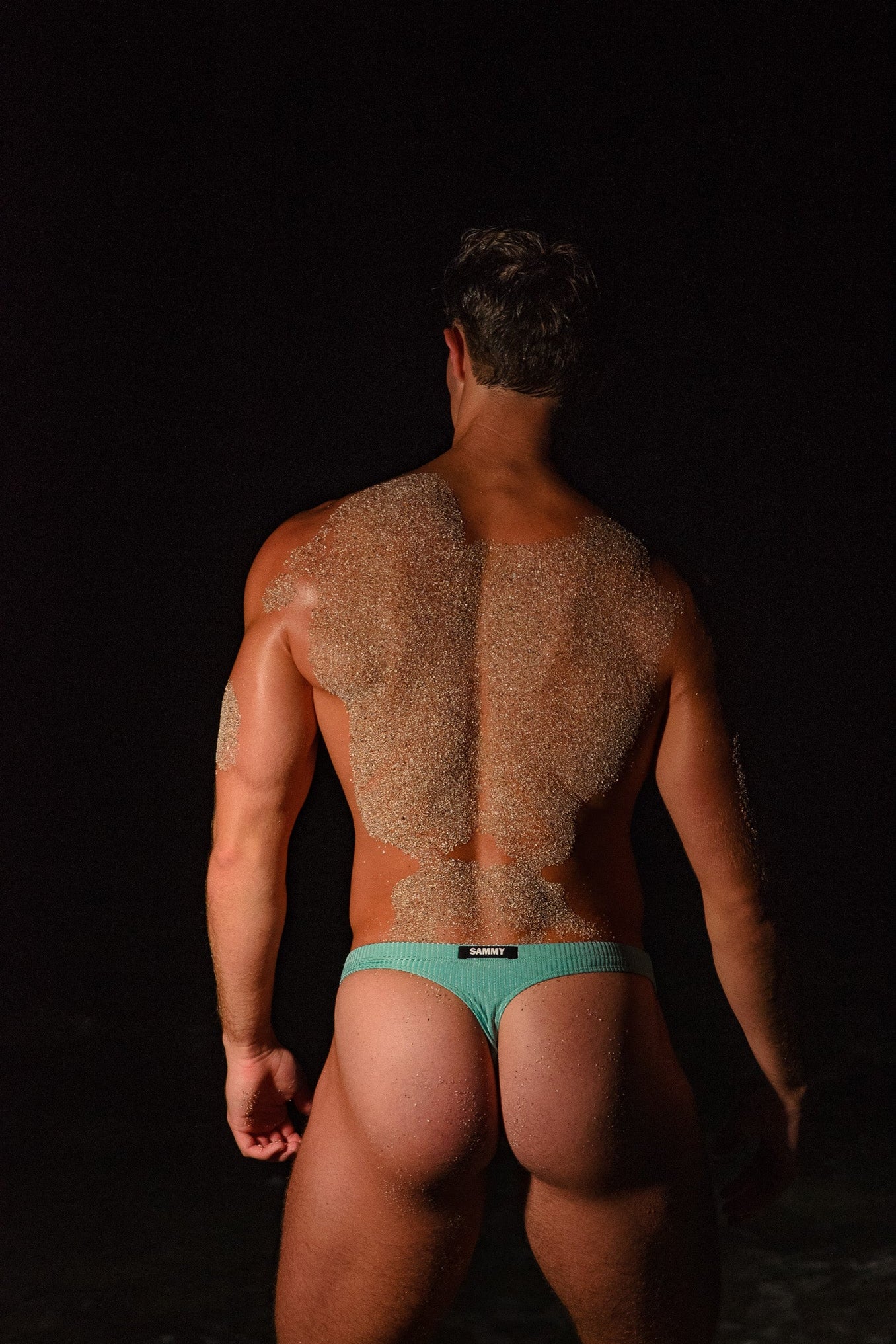 SAMMY Menswear® Ribbed Basic Swim Thong Lagoon