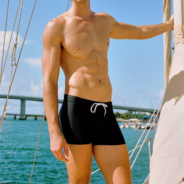 Men's Black Swim Short by SAMMY Menswear, an LGBTQ-Owned, Sustainable, American Brand