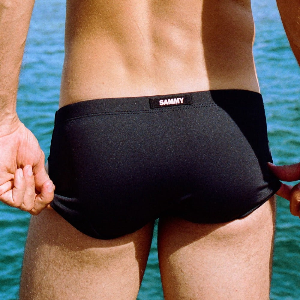 Men's Black Swim Brief by SAMMY Menswear, an LGBTQ-Owned, Sustainable, American Brand