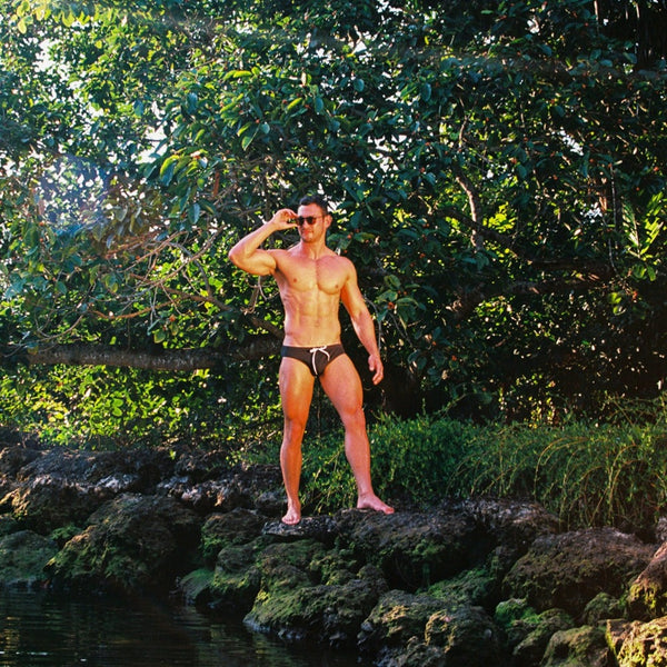 Men's Black Swim Brief by SAMMY Menswear, an LGBTQ-Owned, Sustainable, American Brand