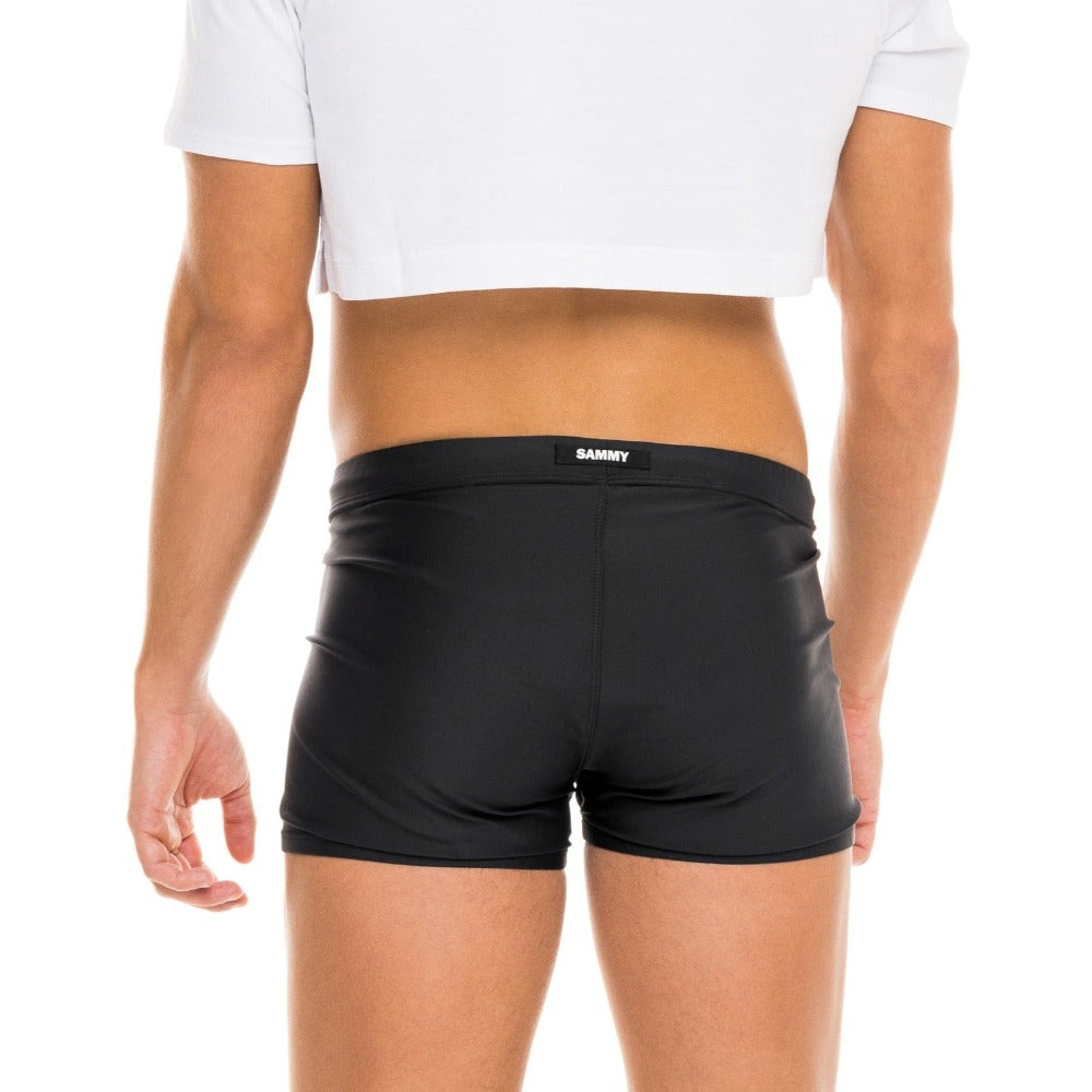 Back of Black Eco Swim Short