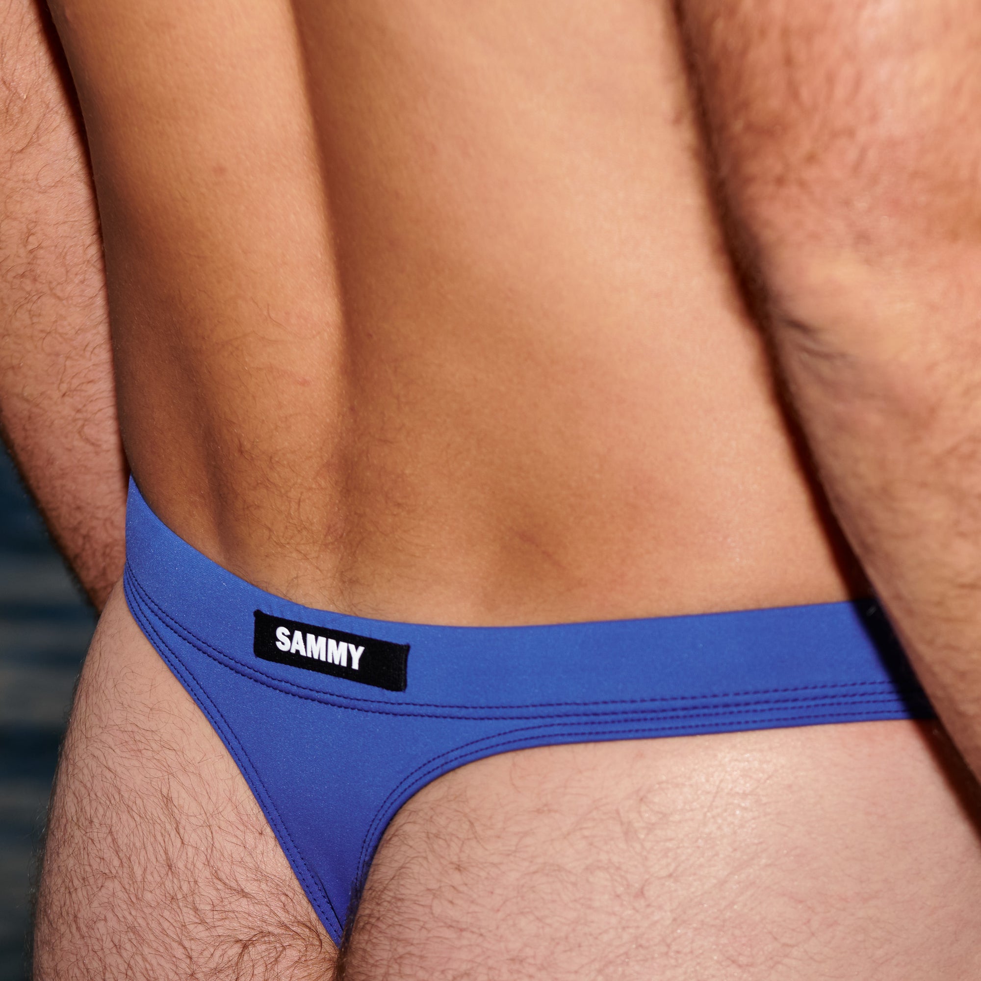 Back of Blue Classic Swim Thong