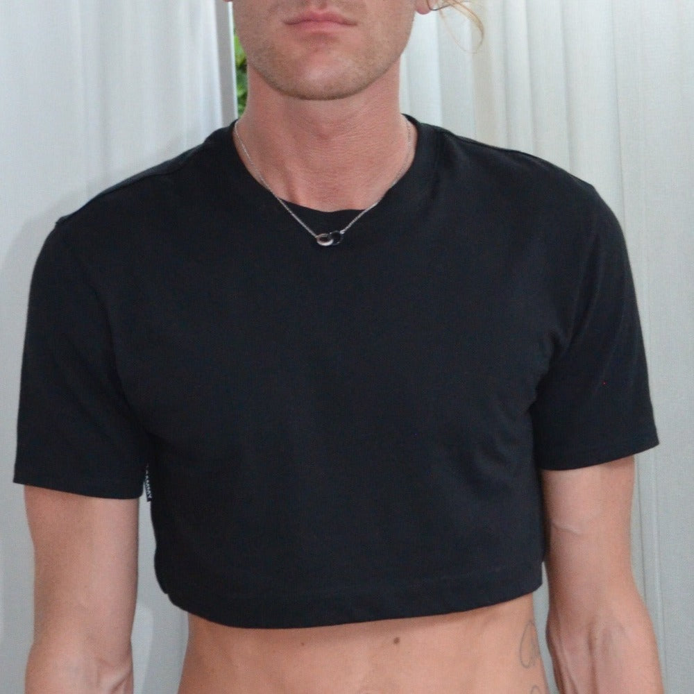 Black Cropped Tee Menswear