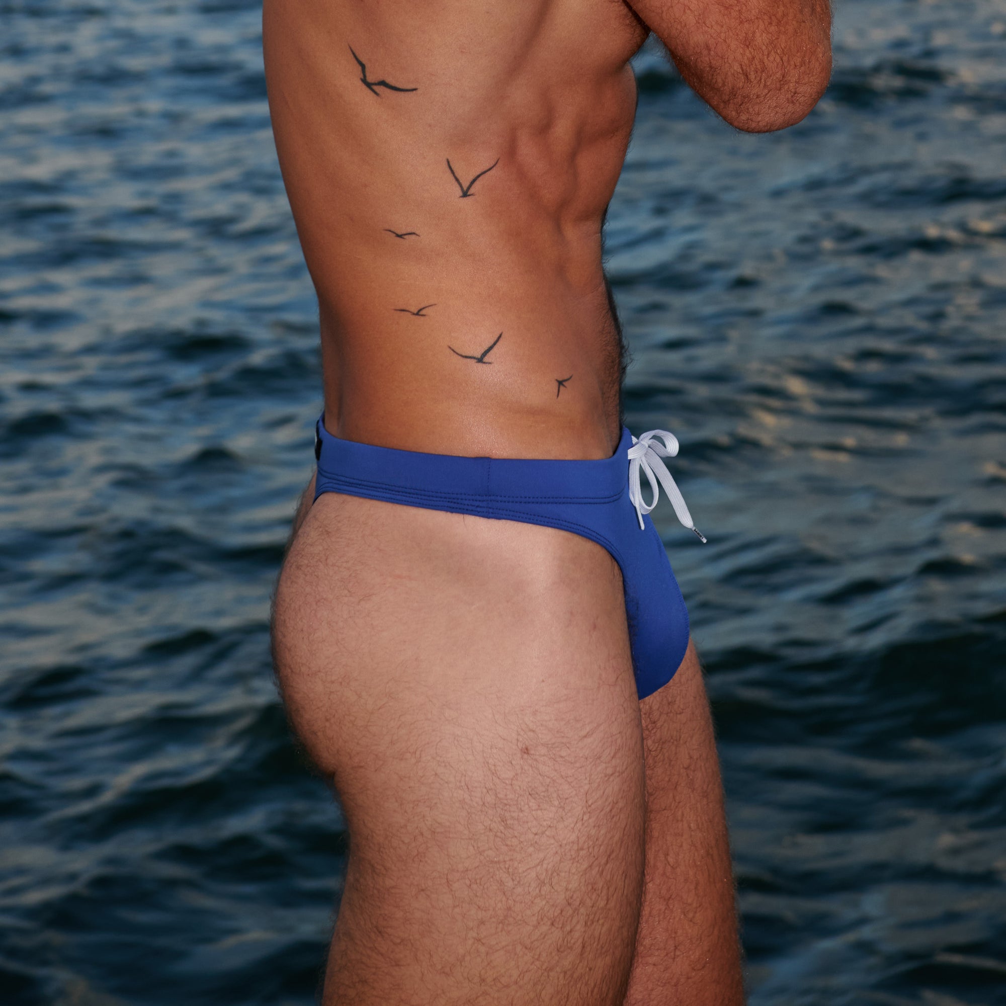 SAMMY Menswear Men's Swim G-String Thong Bikini in Blue