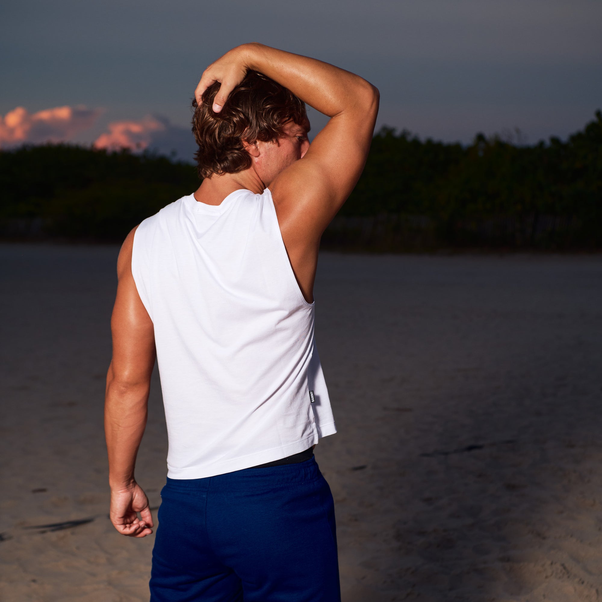 White Untucked Muscle Tank