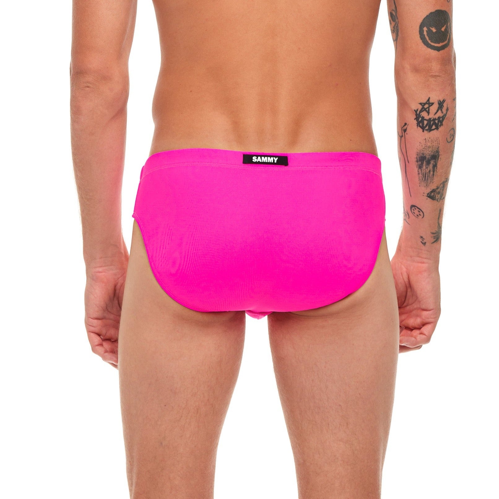 Hot Pink Eco Swim Brief Back View