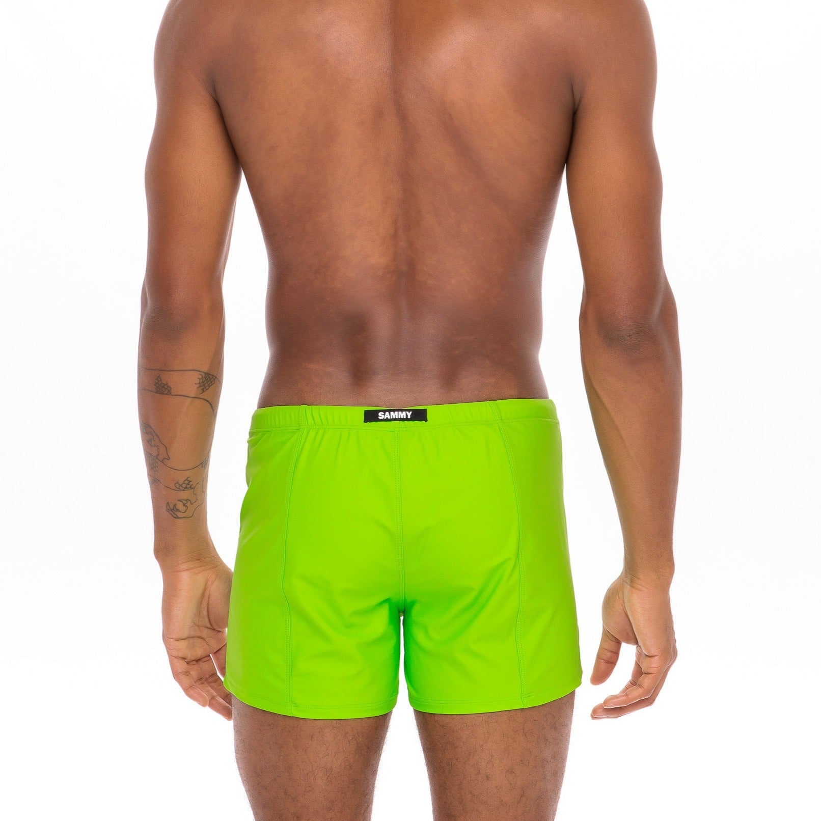 Lime Eco Swim Trunk Back View