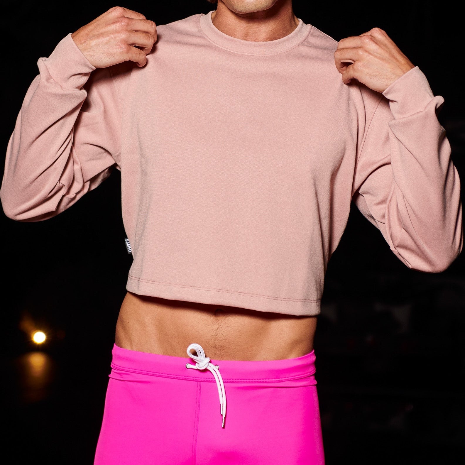 Rose Midriff Leisure Crew Pink