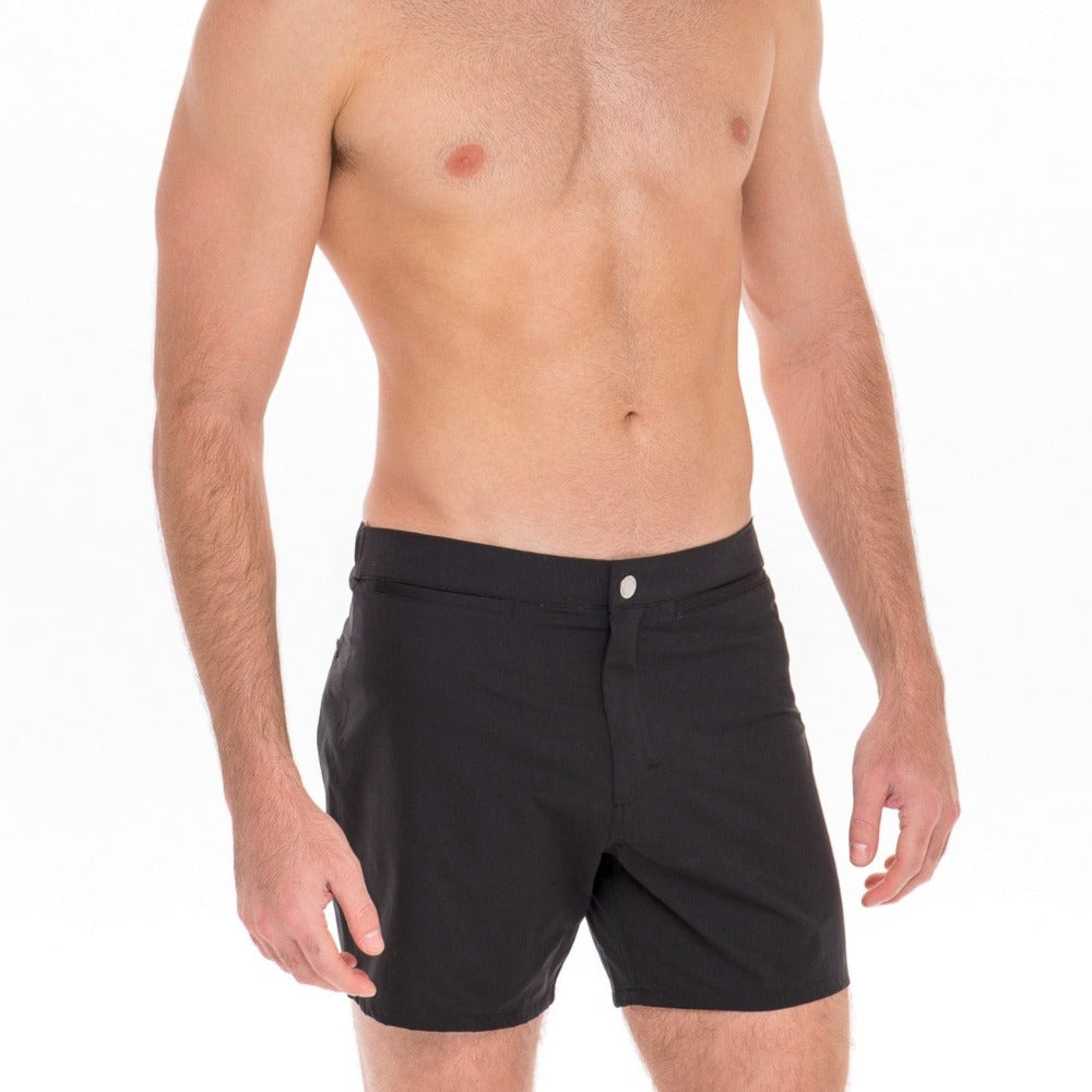 Men's Black Versatile Hybrid Swim Short by SAMMY Menswear, an LGBTQ-Owned, Sustainable, American Brand