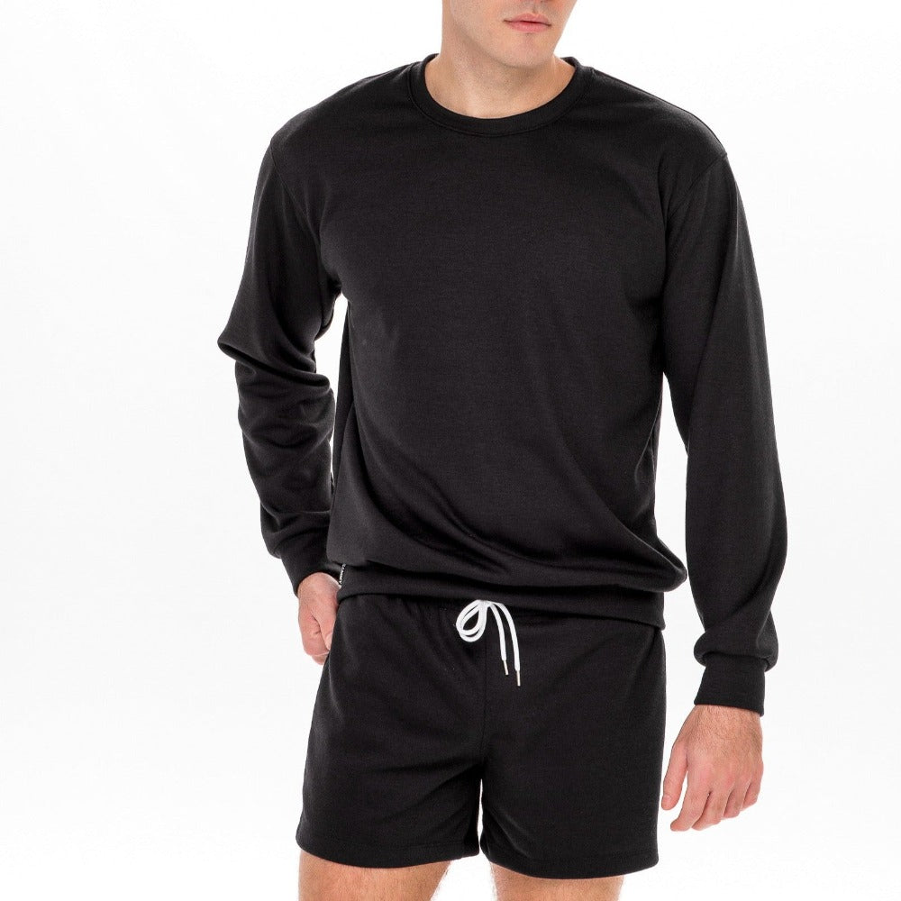 Men's Black Crewneck Sweatshirt by SAMMY Menswear, an LGBTQ-Owned, Sustainable, American Brand