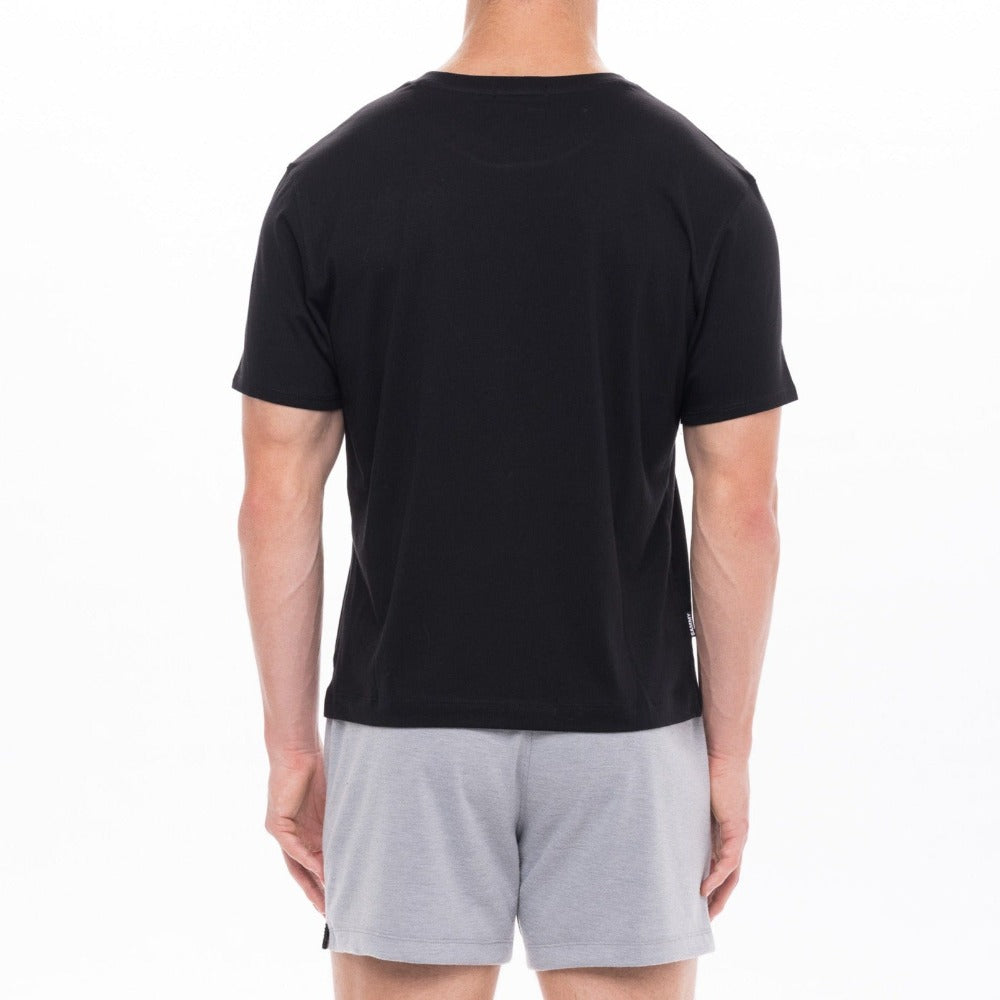 Men's Black Pima Cotton Untucked T-Shirt Top by SAMMY Menswear, an LGBTQ-Owned, Sustainable, American Brand