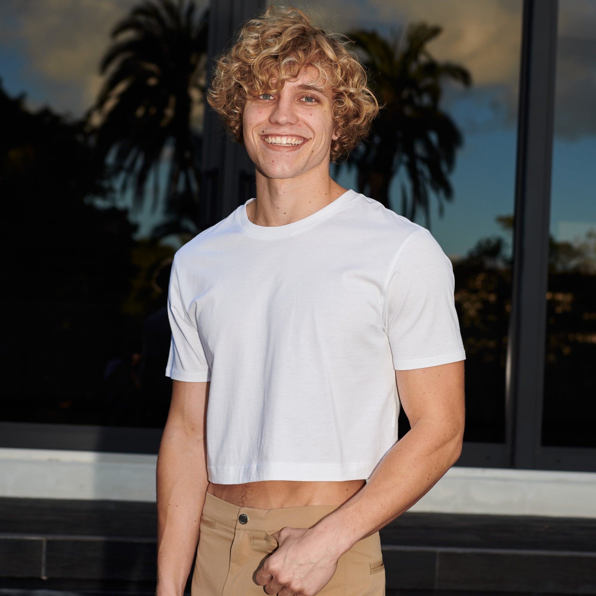 White Midriff Tee