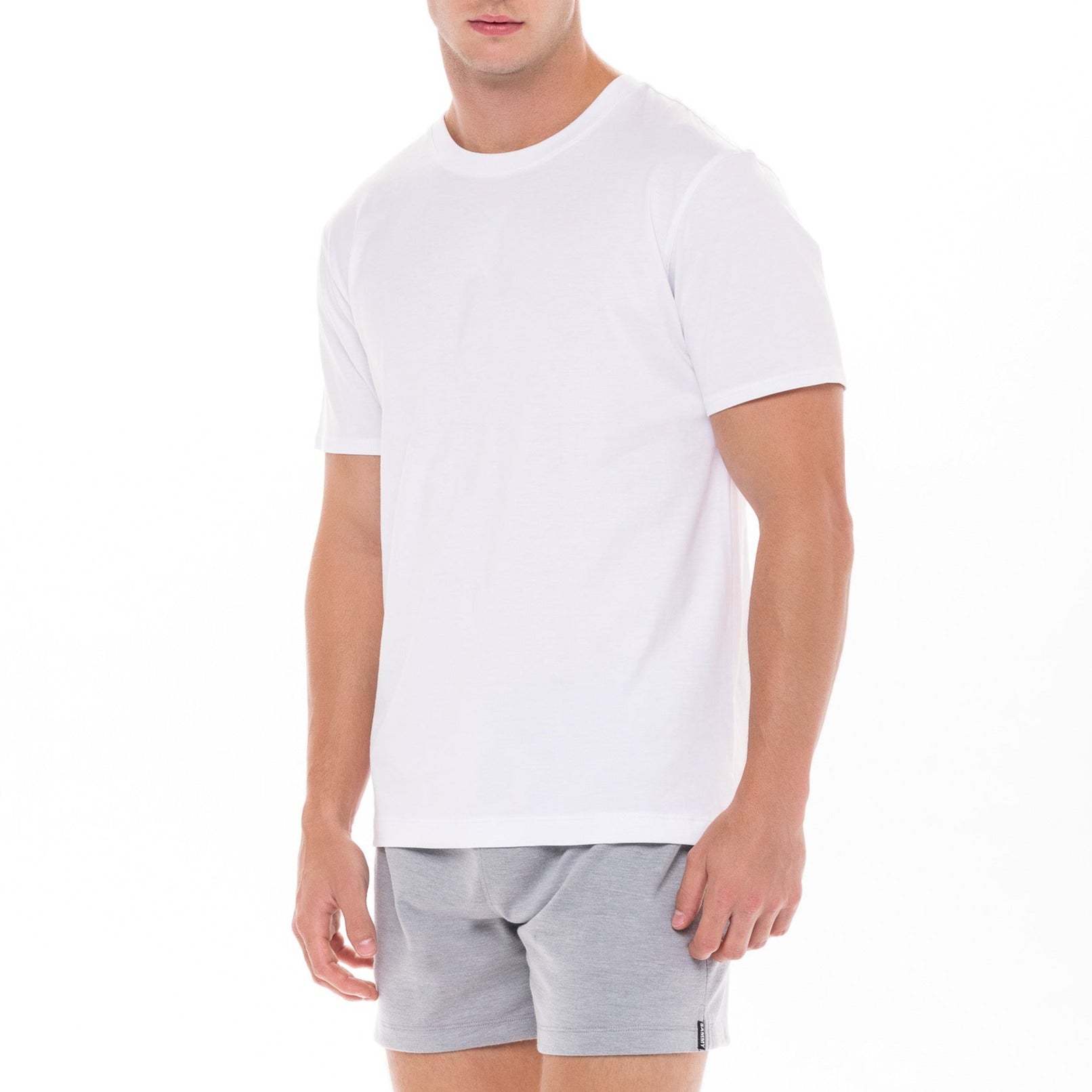 White Tee Male Top