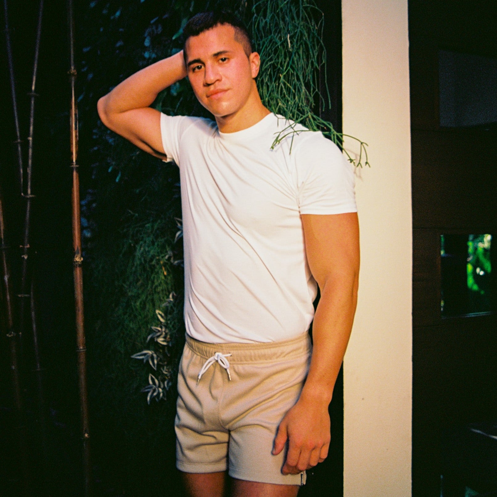 White Tee Menswear Model