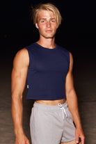 SAMMY Menswear® Midriff Muscle Tank Navy