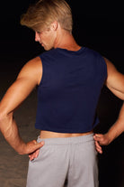 SAMMY Menswear® Midriff Muscle Tank Navy
