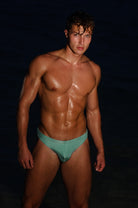 SAMMY Menswear® Ribbed Basic Swim Thong Lagoon