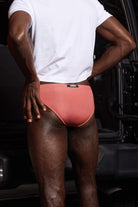 SAMMY Menswear® Ribbed Cheeky Swim Brief Coral