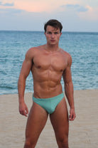 SAMMY Menswear® Ribbed Cheeky Swim Brief Lagoon