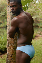 SAMMY Menswear® Ribbed Cheeky Swim Brief Powder Blue