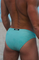 SAMMY Menswear® Ribbed Cheeky Swim Brief Lagoon